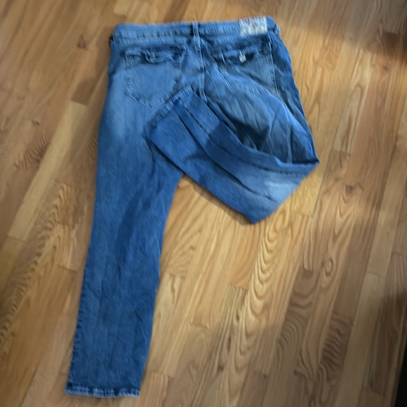 Vintage Y2K Baggy True Religion Ricky Relaxed Straight Fit Blue Jeans - Picture 2 of 3